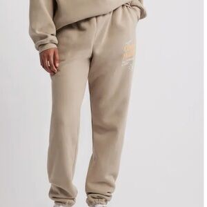 The Mayfair group Tan High-Waisted Jogger Track Pants with Elastic Cuffs